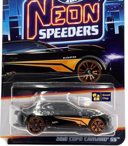 Image of 1:64 HW 2018 Copo Camaro SS Neon Speeders Original HW Die-Cast Vehicle (Black)