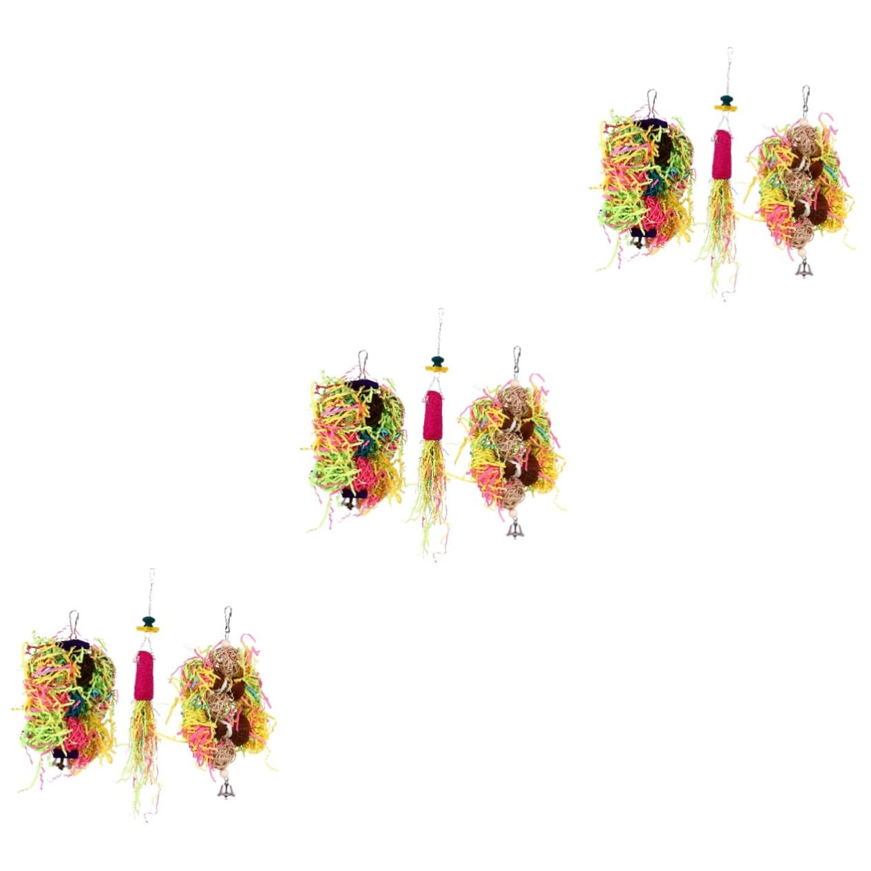 Toddmomy 9pièces Jouets pour Oiseaux Jouets à Mâcher pour Perroquets Accessoires Suspendus Jeux Amusants pour Épanouissement Oiseaux