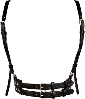 [ハルジオ] ハーネス 2連 コルセットベルト レディース ウエストベルト 飾り ブラック ベージュ 黒 茶 幅広 太 かわいい トレンド 人気 プレゼント