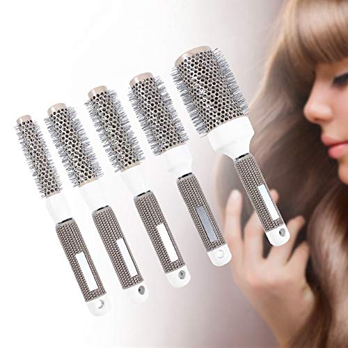 Spazzole Rotonde in 5 Misure - Cilindriche per Capelli Ricci, in Ceramica, per Stiratura e Styling