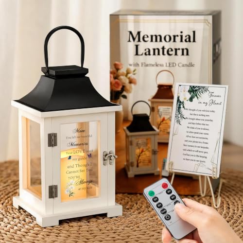 Image of Memorial Lantern, Sympathy Gifts for Loss of Mom Loved One with Card
