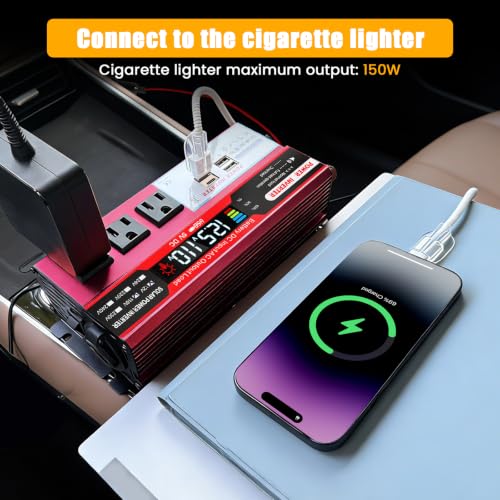 1000W Peak Power Inverter, Car Inverter with 3 AC, 3 USB,1 Type-c Port - Image 3