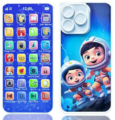 Image of SUPER TOY 24 Modes Smart Phone Toy for Kids Musical Learning with Rechargeable Battery and USB Charging Cable English Alphabet, Spelling, Math, Memory Games for Boys Girl Age 1+