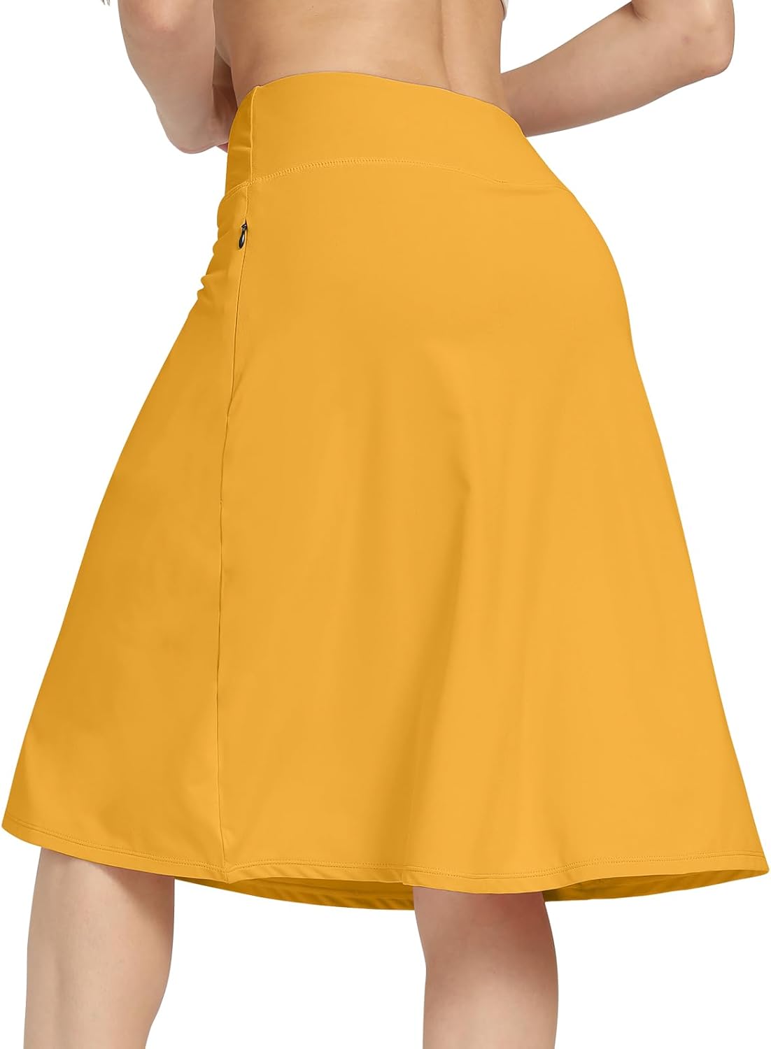 Womens Midi Knee-Length Skirt with Built-in Skorts Hidden Drawstring Zippered Pockets Appropriate for Working Casual Office - Image 5