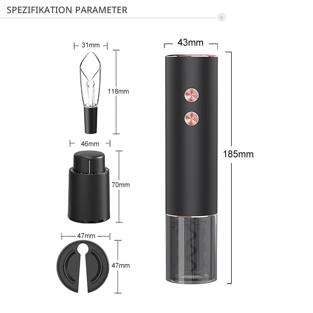Korkenzieher Wein Weinöffner Elektrisch Automatischer Flaschenöffner Professionell für Weinliebhaber Luxusgeschenk (Gold, Set, Geschenkbox, Wiederaufladbar)