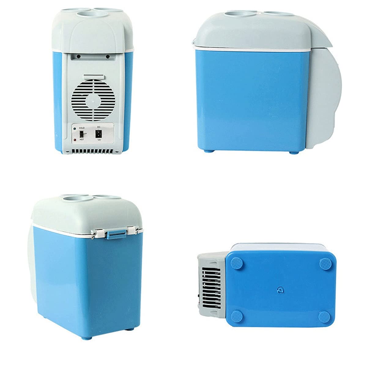 Mini refrigerador portátil para coche de 7,5 L, con calefacción y refrigeración, 12 V, ideal para camping, viajes y uso doméstico (color: azul, tamaño: 32,7 x 30,5 x 18,2 cm)