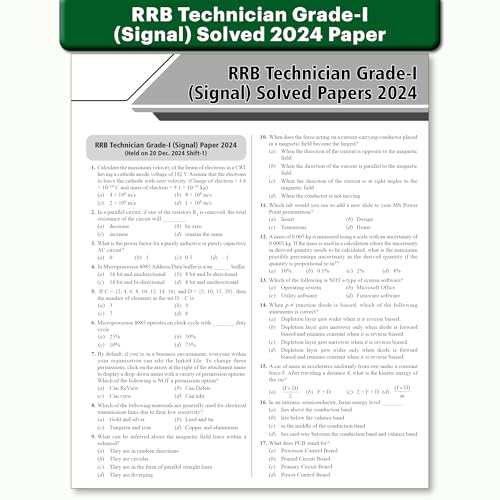 Image of PW RRB Technician Grade-l Signal Exam 2026 | Basic Science & Engineering and Basics of Computers & Applications l Chapterwise Theory & Exercise, 1200+ Questions (PYQs) with paper 2024