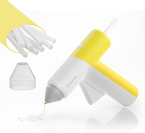 Pistola de pegamento caliente inalámbrica, kit de mini pistola de pegamento caliente inalámbrica de precalentamiento rápido con 8 barras de