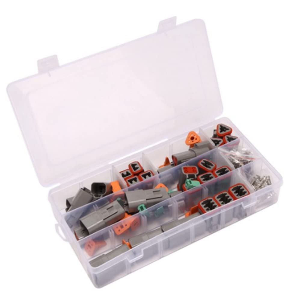 1 BOX for Deutsch DT Series Waterproof Kit DT06-2 3 4 6S DT04-2 3 4 6P Automotive Sealed Plug, Gray