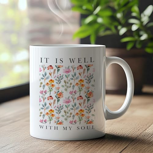 Taza Cristiana Floral de Cerámica 11 oz miniatura 2