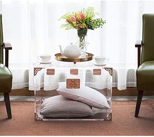 DormCo Ciao Bella Rose Gold Accented Acrylic Trunk (Available with Wheels) Clear with Rose Gold - 23.62'' W x 15.75'' D x 18.54'' H - Assembled