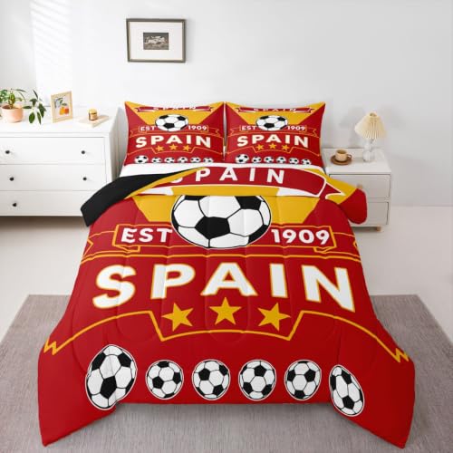 Image of Feelyou Football Soccer Comforter Set Queen Size Bedding Set