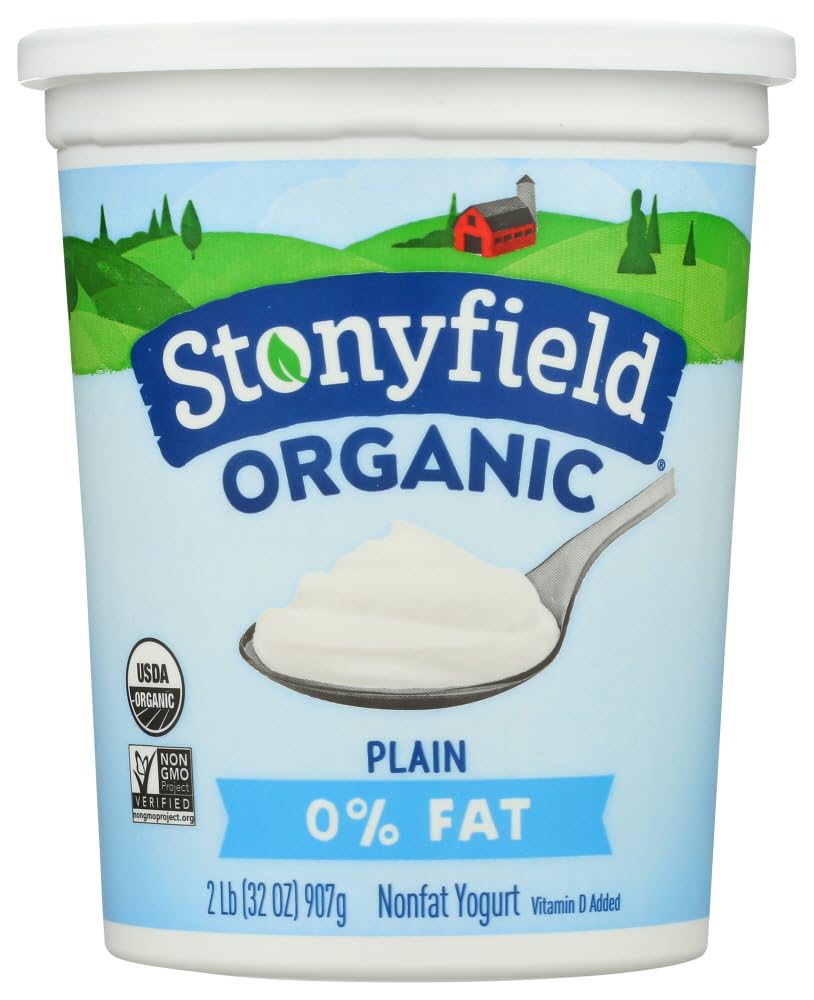 Stonyfield Farm Organic Plain Yogurt, 32 Ounce - 6 per case.