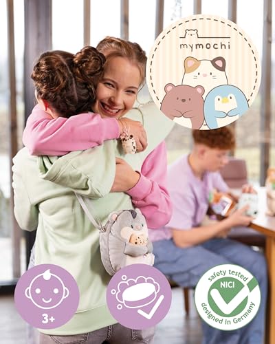 NICI Kinder Rucksack mymochi Katze Angy 23x21x9cm - weiss - Plüschrucksack im Kawaii-Design mit verstellbaren Trägern – für Groß und Klein, ideal für Kindergarten oder Kita - 61822