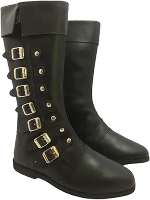 Medieval Leather Boots Viking Boots 7 Buckle Leather Boots for events