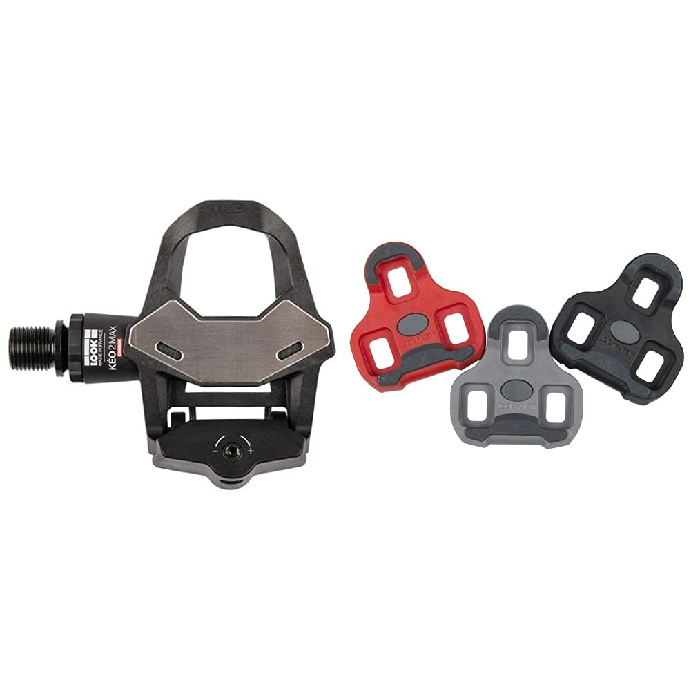 LOOK Keo 2 Max Carbon Pedal, Black & Keo Cleat with Gripper, 4.5 Degree - Grey