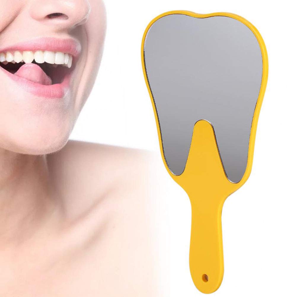 Specchio dentale a forma di molare, portatile, con manico, per saloni, barbieri e trucchi, ideale per toelettatura e rasatura.