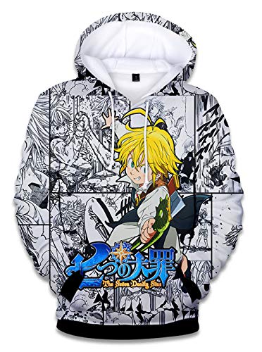 WANHONGYUE Anime The Seven Deadly Sins Hoodie Sweatshirts Men's Long Sleeve Pullover Women's Cartoon Hooded Sweater, 11 M WANHONGYUE Anime The Seven Deadly Sins Hoodie Sweatshirts Men's Long Sleeve Pullover Women's Cartoon Hooded Sweater, 11 M
