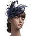 Produktbild ASKLKD Weinlese-Frauen Fascinator Cambric Cocktail Hut Haarreif Veiling Stirnband Lady Hochzeit Kopfschmuck Haar Accessoies D