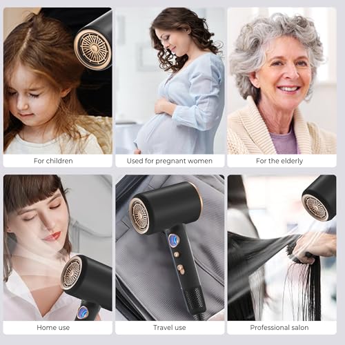 2400W Hairdryer Lightweight Hair Dryer Ionic, Hairdryers for Women, Blowdryer with Powerful AC Motor Quick Drying, 2 Speed 3 Heat Setting, 1 Diffuser & 2 Concentrator, Travel Hair Dryer - Image 7
