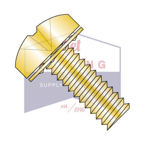 M3-.5X6 SEMS Screws | Internal Tooth Washer | JIS-B1 188 Phillips | Small Head Pan Screw w/Free Spinning Lock Washer | Steel ROHS | Zinc Yellow & Baked After Plating (Quantity: 5000)