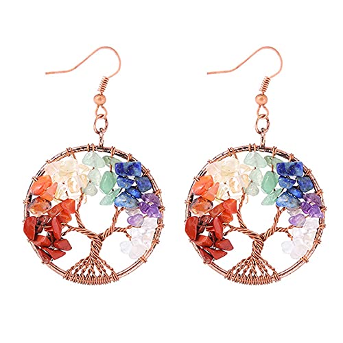 Boucles d'oreilles arbre de vie en cristal, le cadeau idéal pour femme