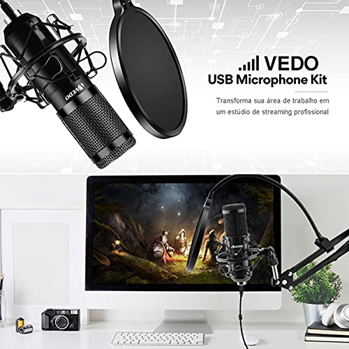 Kit Microfone USB BM800 VEDO Condensador Estúdio Profissional