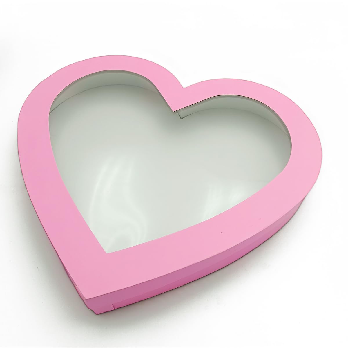 30.5cm Heart Shaped Gift Box Cutout Fillable Paper Mache Charcuterie Board Sweet Birthday Food Tray for Treat (Pink, heart shape)
