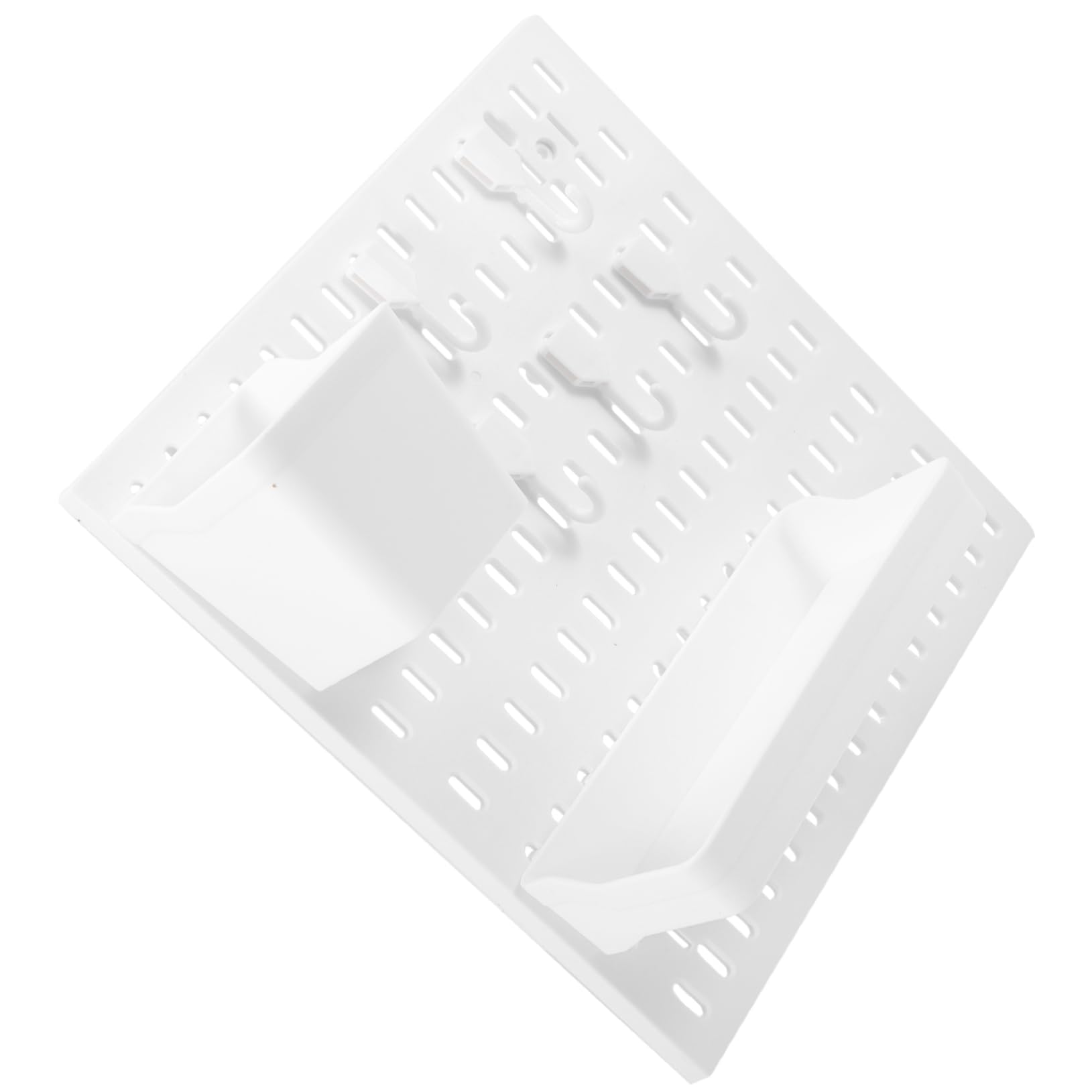 Unomor 1 Set No Punching Rack Pegboard o Organizer Wall Offices Shelf Mounted Kitchen Organization Holder Storage Rack Hole Hanging Panel Pin Board for Bedrooms Pegboard Kit White Plastic