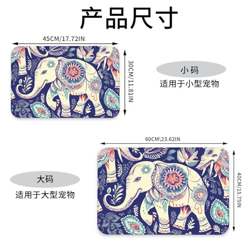 Tapis de nourriture pour chat Boho Elephant idéal pour protéger le sol de la cuisine