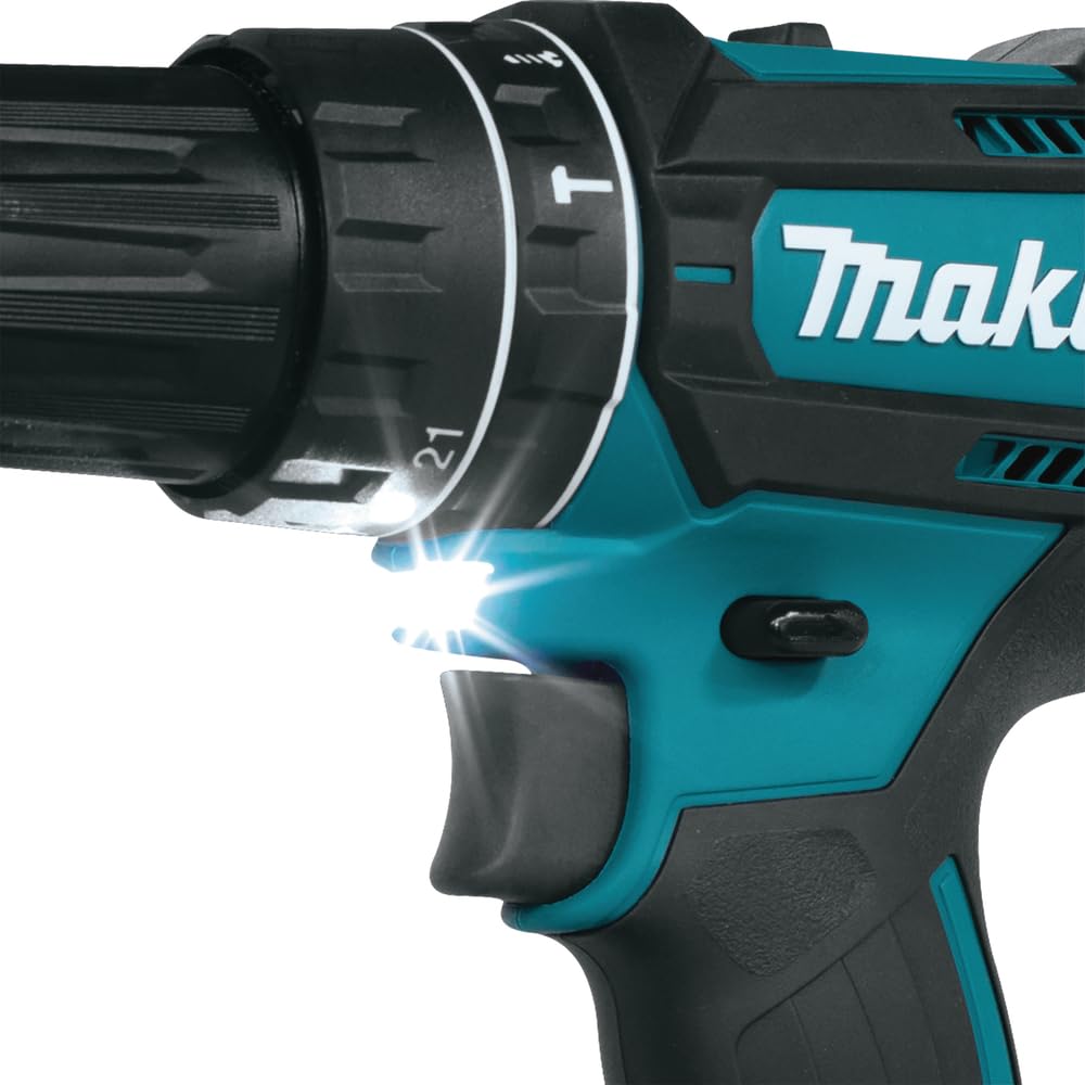 Makita DHP482ZJ drill Sin llave Negro, Azul 1900 RPM - Taladro eléctrico (1900 RPM, 1,3 cm, 3,8 cm, 62 Nm, 36 Nm, 9000 ppm)