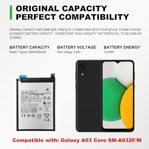 Image of GREEN FUSION New Battery Replacement SLC-50 Compatible with Galaxy A03 Core SM-A032F /M, Includes Tools & Instruction
