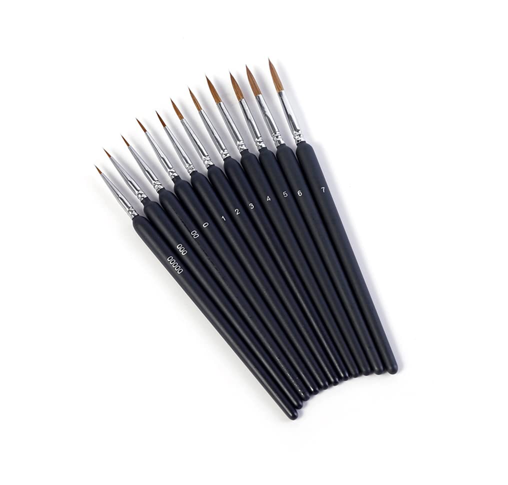 S SYMEFER 11 Pcs Fine Detail Paint Brush Set Miniature Paint Brushes for Acrylic, Oil, Watercolor, Warhammer Nail, Scale Model Painting, Line Drawing Micro Artist Acrylic Paints Brush Kit