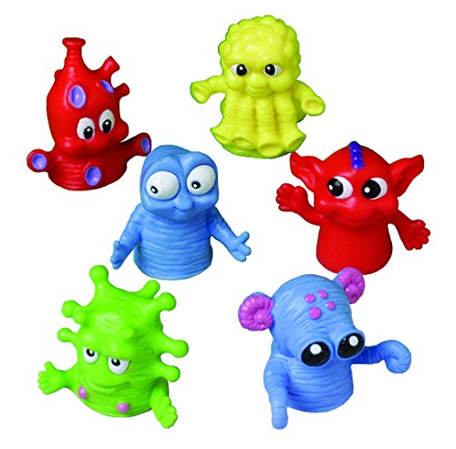 US Toy - Dozen Assorted Color Monster Finger Puppets -1.5", Made of Plastic (1-Pack of 12)