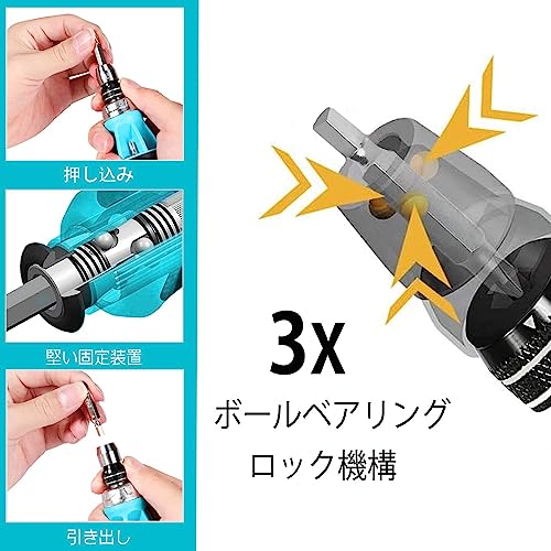 DURATECH 差替ドライバー ドライバーセット 12-IN-1 ラチェットドライバー クイックリリースタイプ ビット6本組 スタビードライバー 5枚目