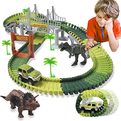 ACTRINIC Pista de Carreras Juguetes de Dinosaurios Mundo Jurásico Cover