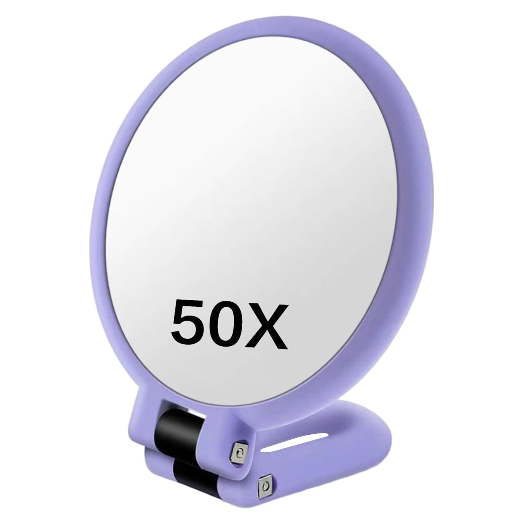 Latemeia Purple 50X Magnifying Mirror, Double-Sided Magnifying Makeup Mirror With 360° Adjustable Handle, Handheld/Wall Mount/Tabletop Design For Makeup, Decoración Del Hogar