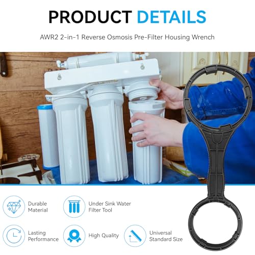 Image of Magluv AWR2 2-in-1 Water Filter Housing Wrench Replacement for iSpring HW12, HC12, RCC,RCCP, US31, CKC, CT10 Reverse Osmosis Pre-Filter Housing and RO Membrane Canister Wrench