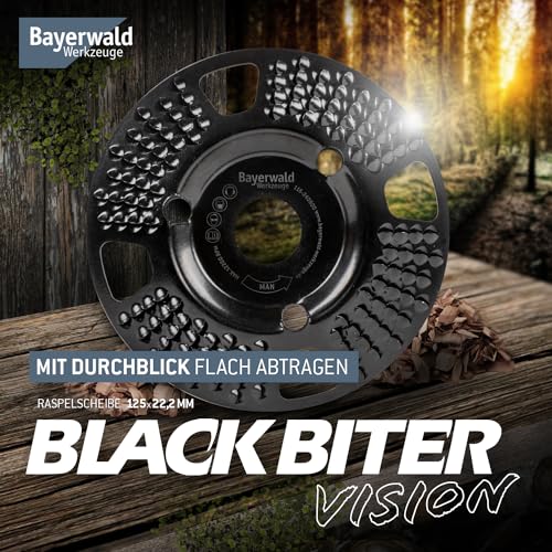 Bayerwald - Black Biter Vision Ø125 mm (Zum Abschleifen von Holz, Kunststoff etc.) | Geeignet für alle gängigen Winkelschleifer