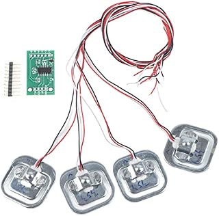 HX711 Module, Load Cell Kit, 4 Pcs Individual 50Kg Half-Bridge Strain Gauge Weighting Sensor Set, Load Cell 50kg/100Kg/200Kg