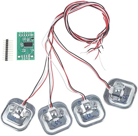 HX711 Module, Load Cell Kit, 4 Pcs Individual 50Kg Half-Bridge Strain Gauge Weighting Sensor Set, Load Cell 50kg/100Kg/200Kg