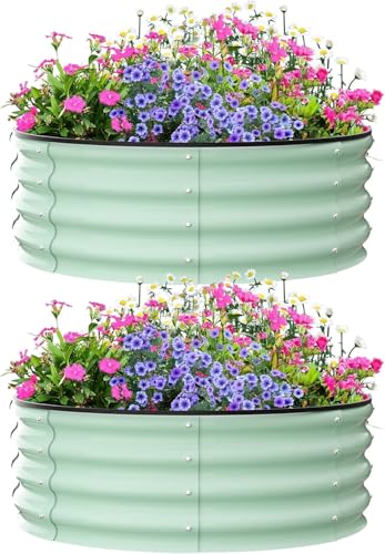 Jardinera redonda galvanizada 2 unidades