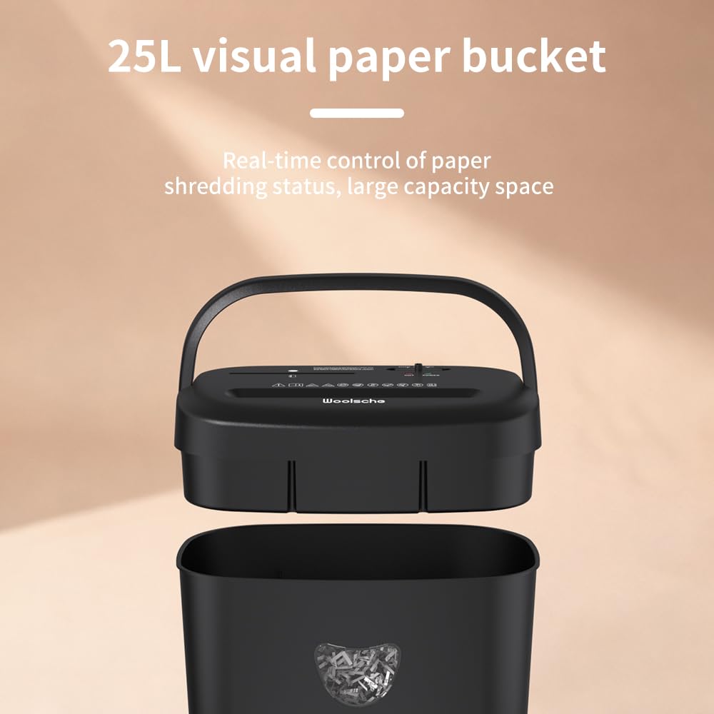 12-Sheet Cross Cut Paper Shredder,6.4Gallons HeavyDuty Paper/CD/Card Ultra Quitet Shredder for Home andOffice