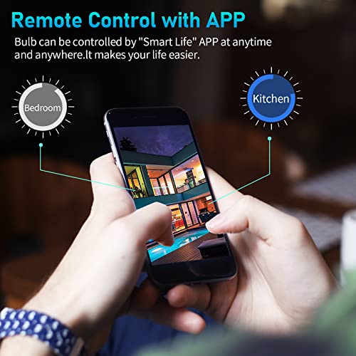 SKY-TOUCH 2Pcs Smart Led Bulb E27 Remote Control Color Adjustable Light Works With Amazon Alexa/Echo Google Home/Assistant, 190V/240V, 10W, 800 Lumens