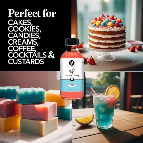 Image of Dolce Flav Cotton Candy Extract - 8 Ounce Water-Soluble Kosher, Sugar-Free, Concentrated Carnival-Style Flavoring for Baking, Frostings & Drinks