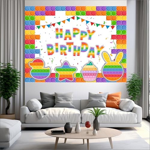 Image of Pop It Birthday Backdrop 5x4 Ft | Backdrops for Decoration | Birthday Decoration Backdrop | Banner for Kids Theme Party