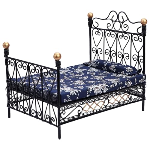 Lit de poupée échelle 1:12 avec matelas miniature pour enfants