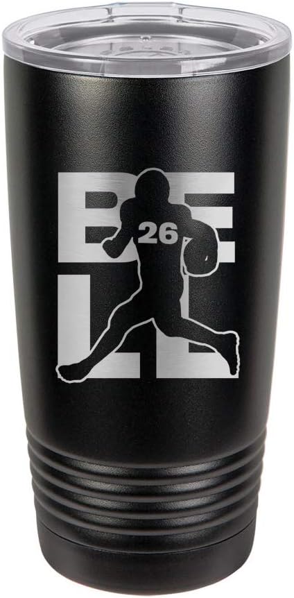 Football Sports Athletic Player - 3D Laser Engraved Black Polar Camel 20 oz. Vacuum Insulated Tumbler Mug with Clear Lid (Beckham Jr #13)