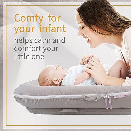 Image of Corduroy Baby Lounger Cover for Dockatot Deluxe + | 100% Cotton Hypoallergenic Newborn Premium Quality Spare Cover(Cover Only) (Grey)
