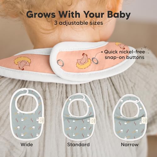Image of KeaBabies 8-Pack Organic Baby Bibs for Drooling and Teething (Countryside) | Soft Cotton Bibs for Baby Girl, Boy, Extra Absorbent, Easy to Clean & Put On, Toddler, Newborn, Infant 0-24 Months